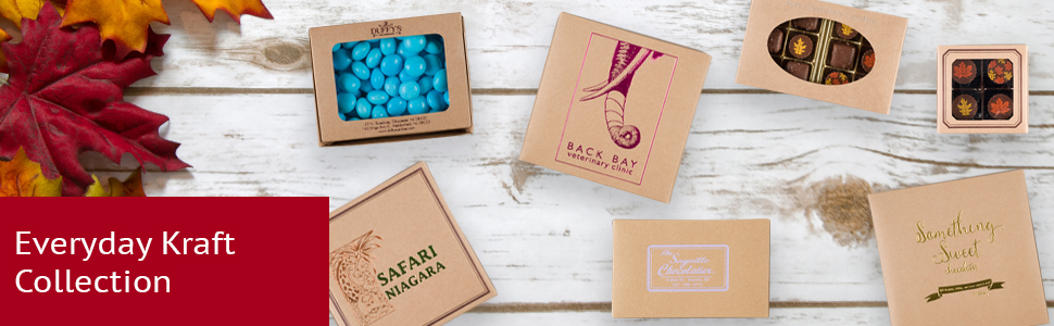 Collection of Kraft confectionery boxes from MOD-PAC
